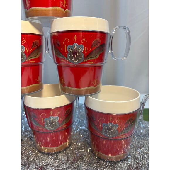 Scandinavian Floral Design 6 Mugs Helen Blanck Retro Style Decor Made in USA - Picture 5 of 7